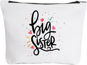 Cute Big Sister Reusable Makeup Bag Big Sister Gifts for Little Girls Best Sister Eco-Friendly Makeup Bag Gifts for Birthday Christmas