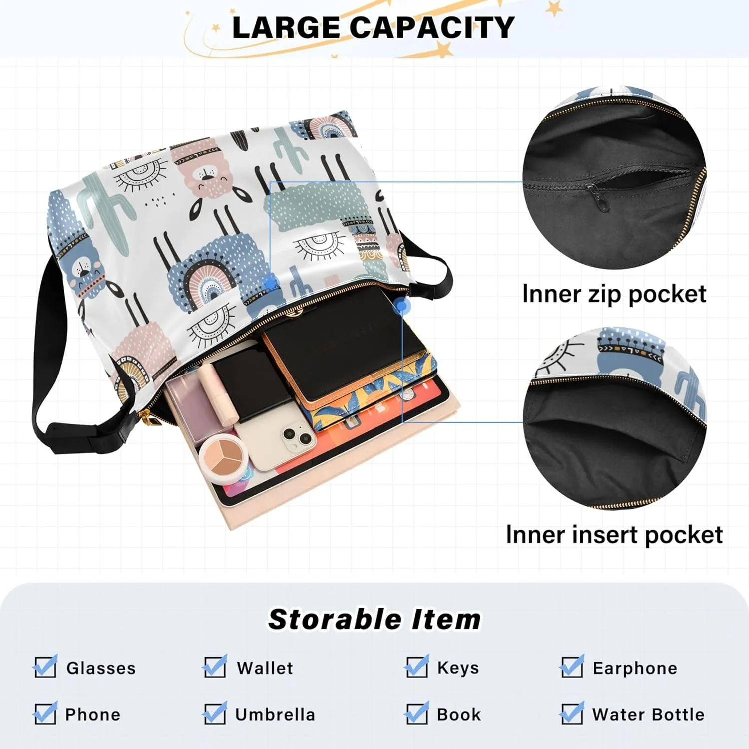 Cute Bulldog Hobo Leather Bags for Women Large Crossbody Purse Stylish Animal Print Shoulder Handbag Purse