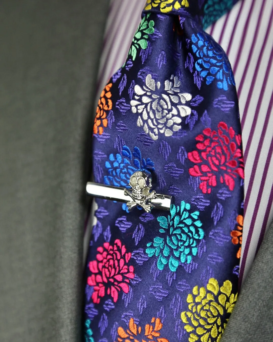 DCLIC Skull X Tie Bar - Silver