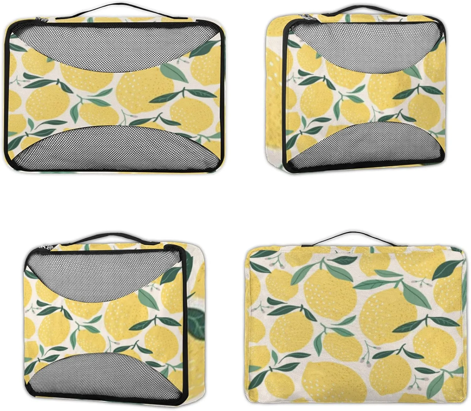 Decorative Lemon 4 Set Packing Cubes for Suitcases Travel Packing Organizers for Travel Accessories Lightweight & Space Saving