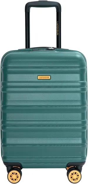 Durable and Spacious Airline 18.5" Carry On Luggage, Hard Shell Suitcase with Silent Spinner Wheels, Dark Green