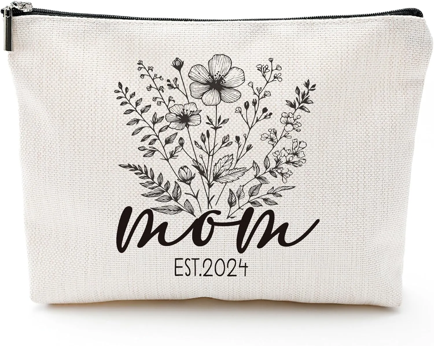 Eronm Floral Mom Makeup Bag, Small Cosmetic Bag, Waterproof Canvas Makeup Pouch for Purse, Birthday Christmas Mother's Day Gifts for Women Mom Daughter Friends, Travel Essentials for Women-A38