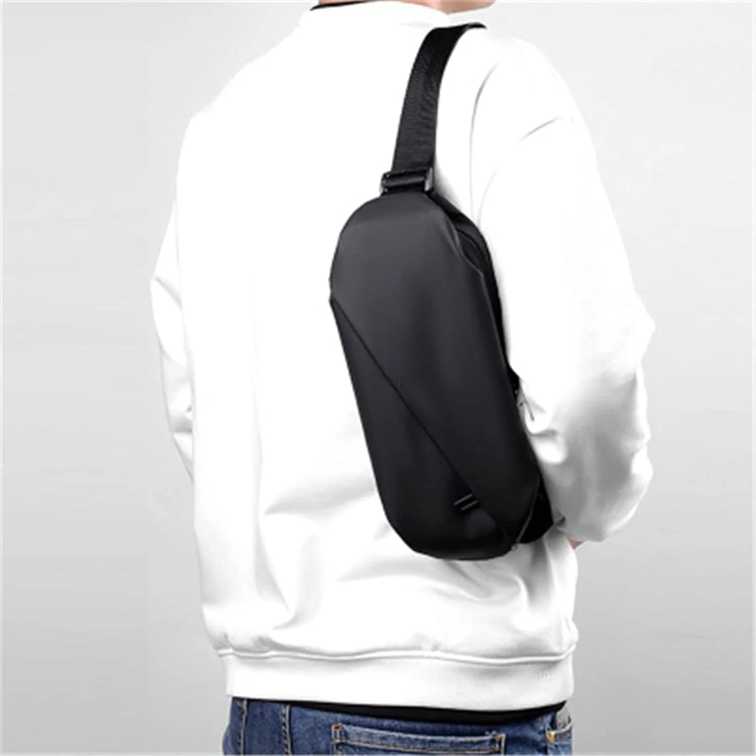 Fanny Pack Waterproof Men's Waist Bag Men's Messenger Bag Running Multifunctional Chest Bags Travel Sports and Leisure Shoulder Bags (Black)