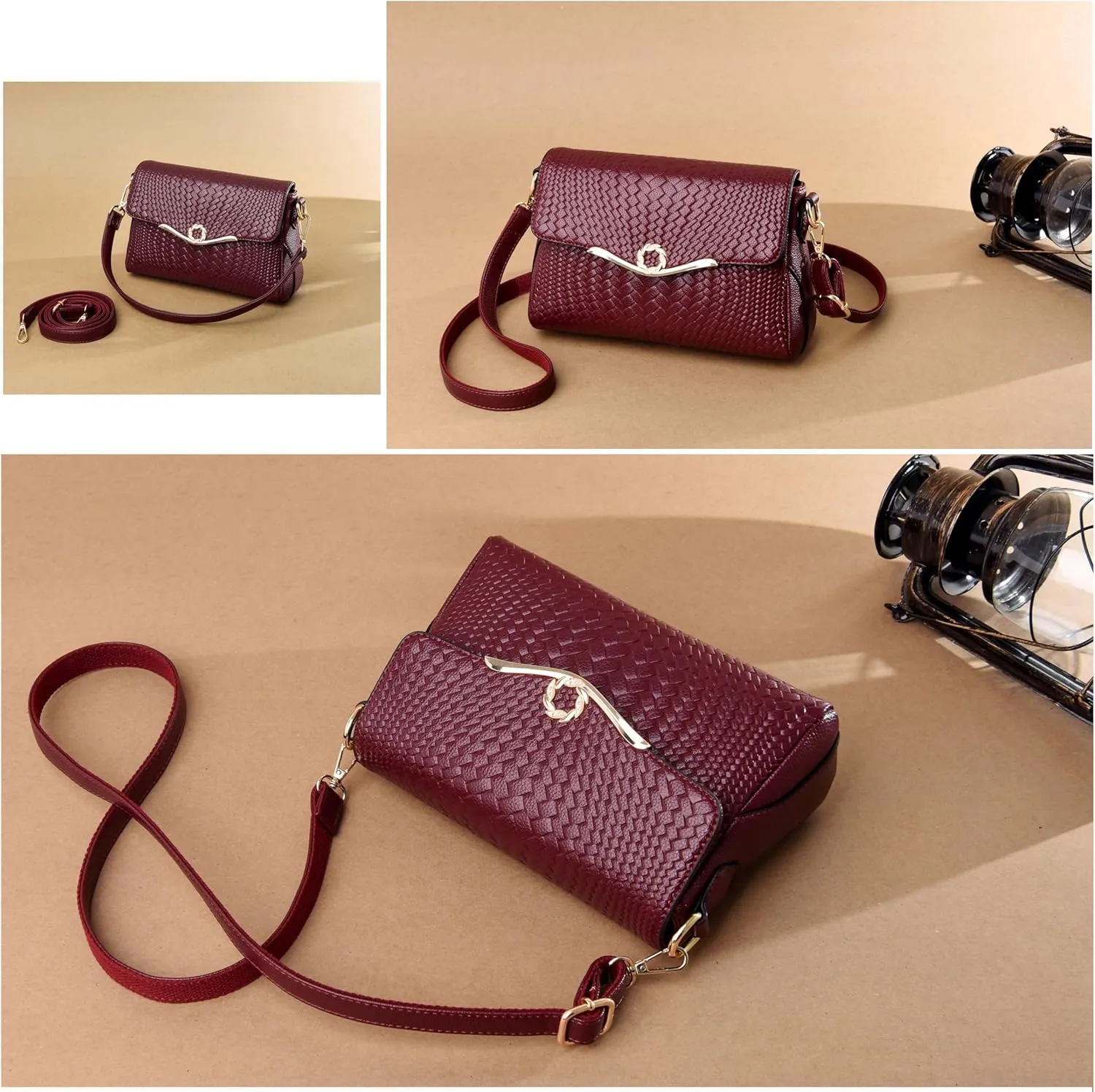 FSD. WG Crossbody Bags for Women Leather Ladies Shoulder Purses with Chain Strap Stylish Clutch Purse