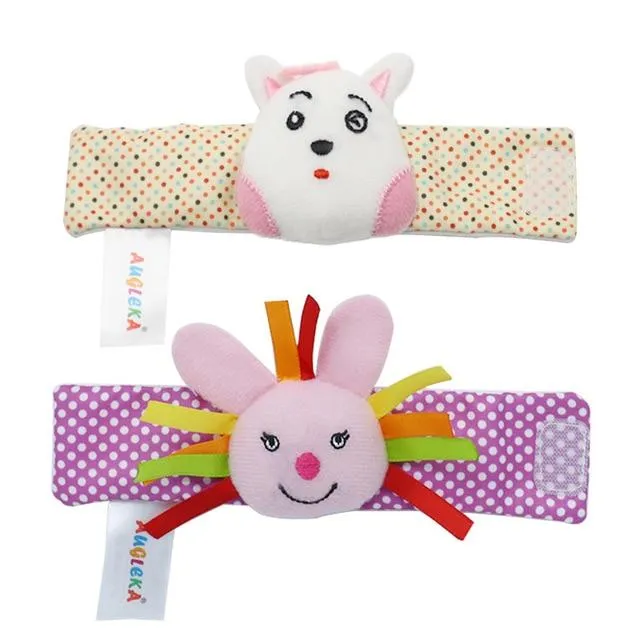 Garden Bug Baby Wrist and Foot Rattles and Cute Cartoon Animal Socks 3-24M