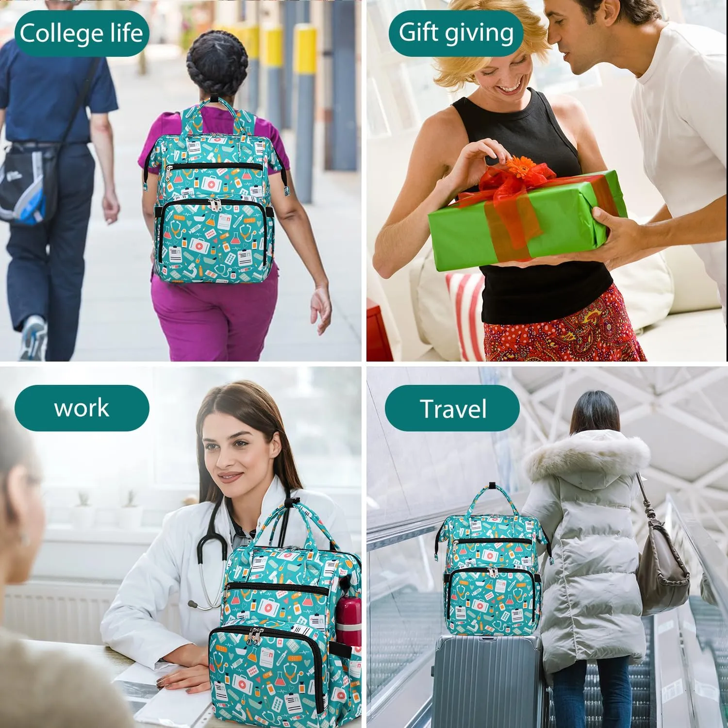 Gatycallaty Nursing Backpack, Green, for Nursing Students