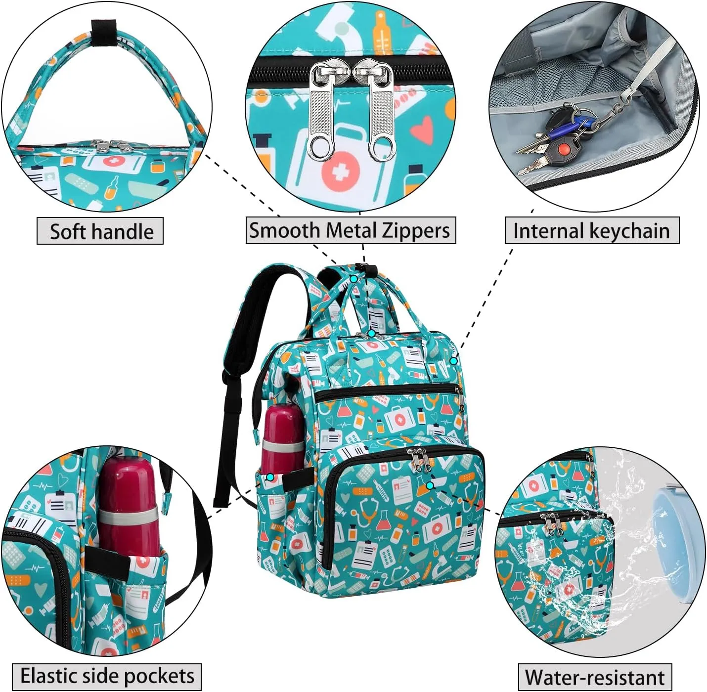 Gatycallaty Nursing Backpack, Green, for Nursing Students