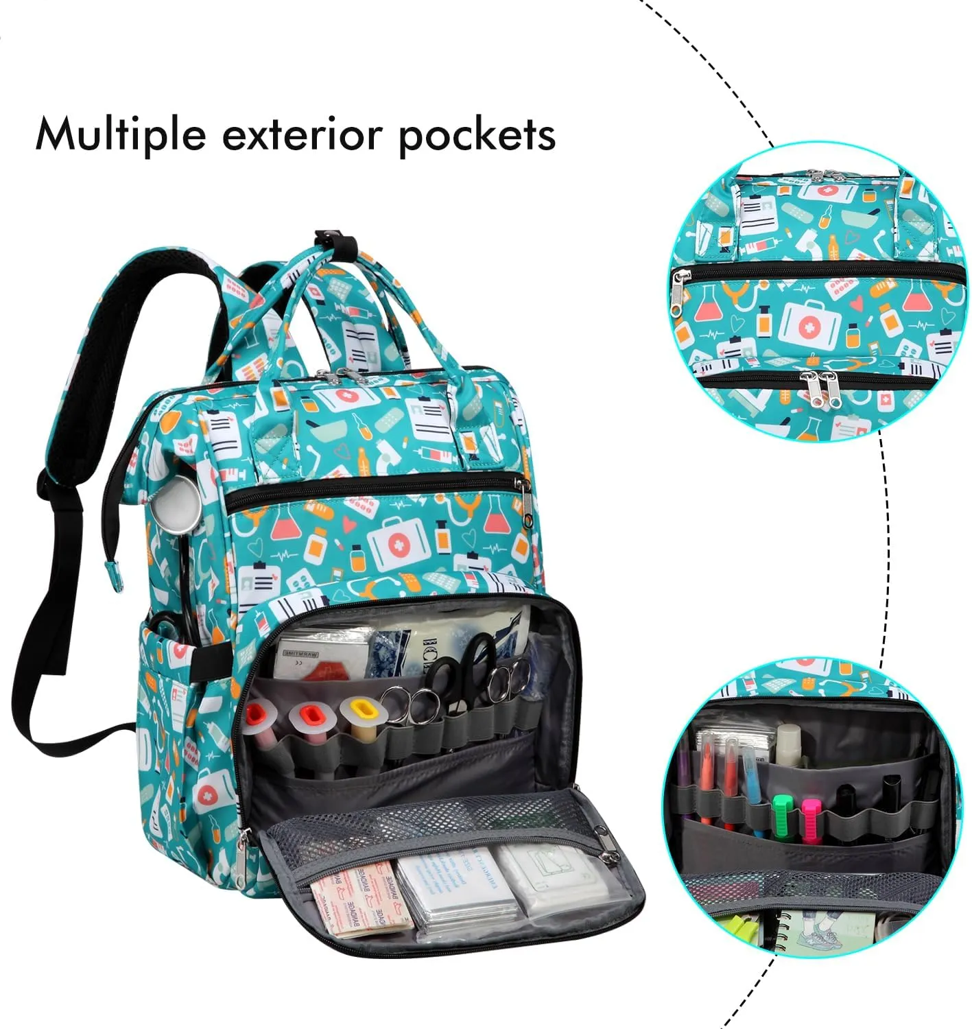 Gatycallaty Nursing Backpack, Green, for Nursing Students