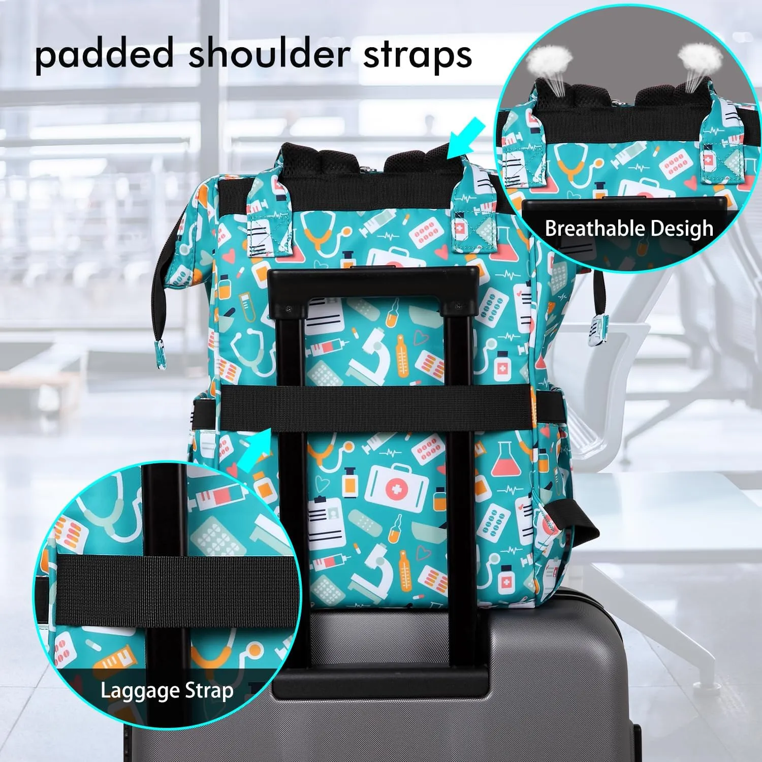 Gatycallaty Nursing Backpack, Green, for Nursing Students