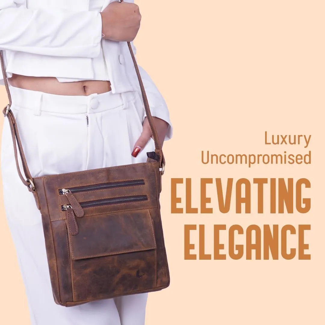 Genuine Leather Crossbody Bag for Women  Medium Size Leathure Purse, Stylish and Durable Handbags for Women
