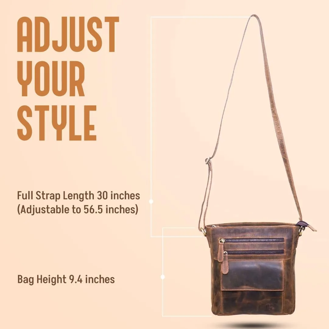 Genuine Leather Crossbody Bag for Women  Medium Size Leathure Purse, Stylish and Durable Handbags for Women