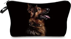 German Shepherd Dog Cosmetic Bag Simple Cute Small Makeup Organizer Zipper Pouch Stylish German Shepherd Present for Dog Lovers