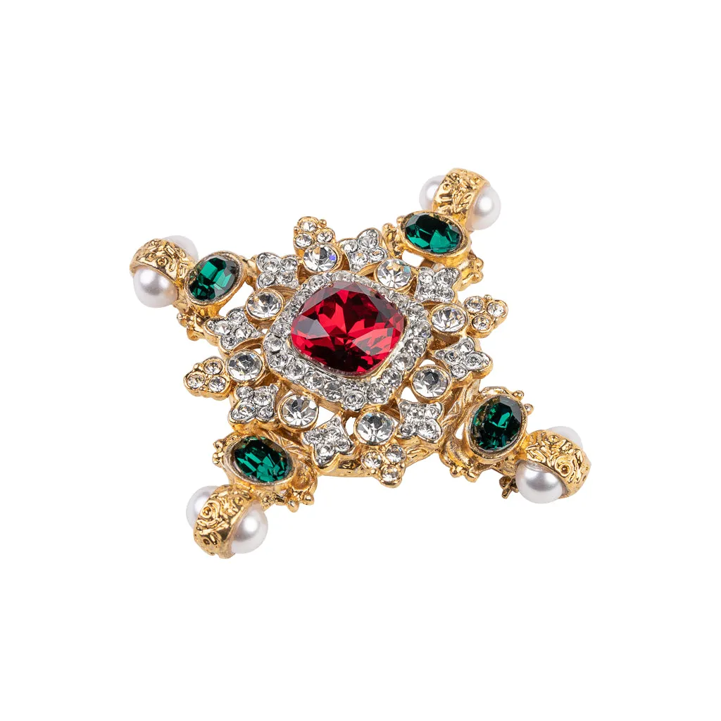 Gold Gem and Pearl Pin