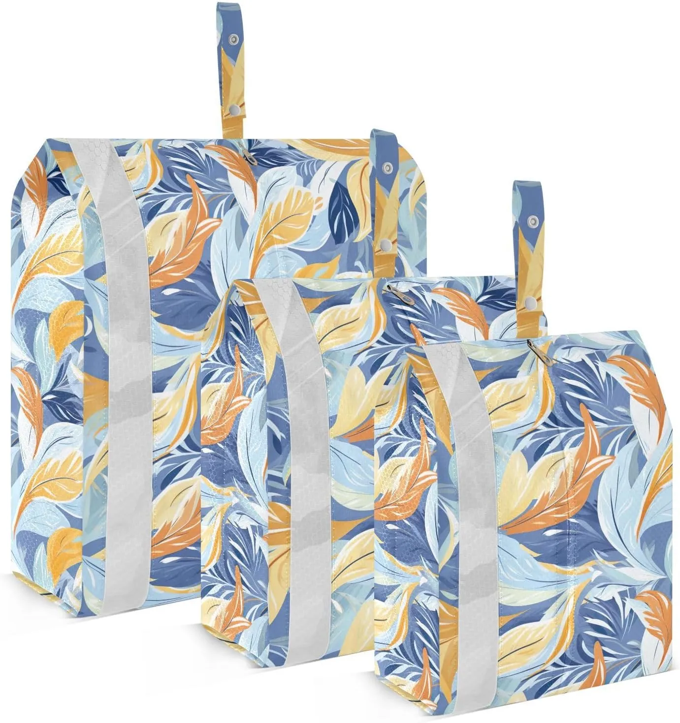 Golden Leaves Packing Cubes for Travel 3 Set Compression Travel Bags Luggage Organizer Bags for Suitcases