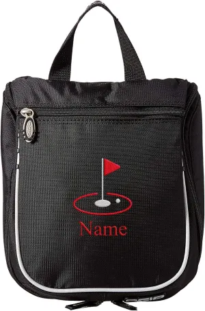 Golf Toiletry Bag, Personalized Men's Shaving Kit, Hanging Travel Case