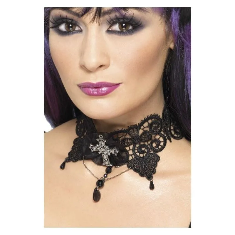 Gothic Lace Choker Adult Black