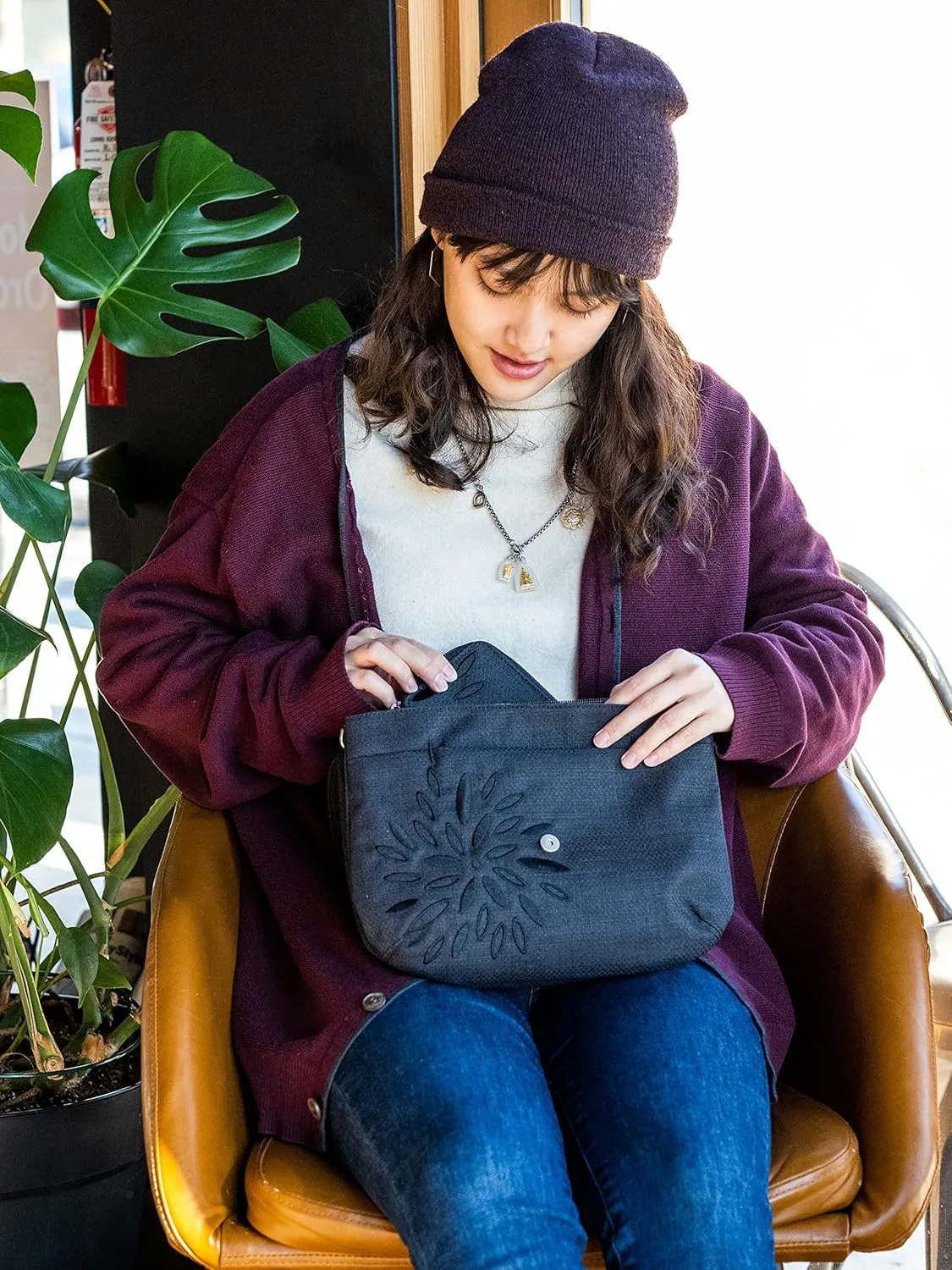 HAIKU Bliss Eco-Friendly RFID Blocking Travel Crossbody Saddle Bag