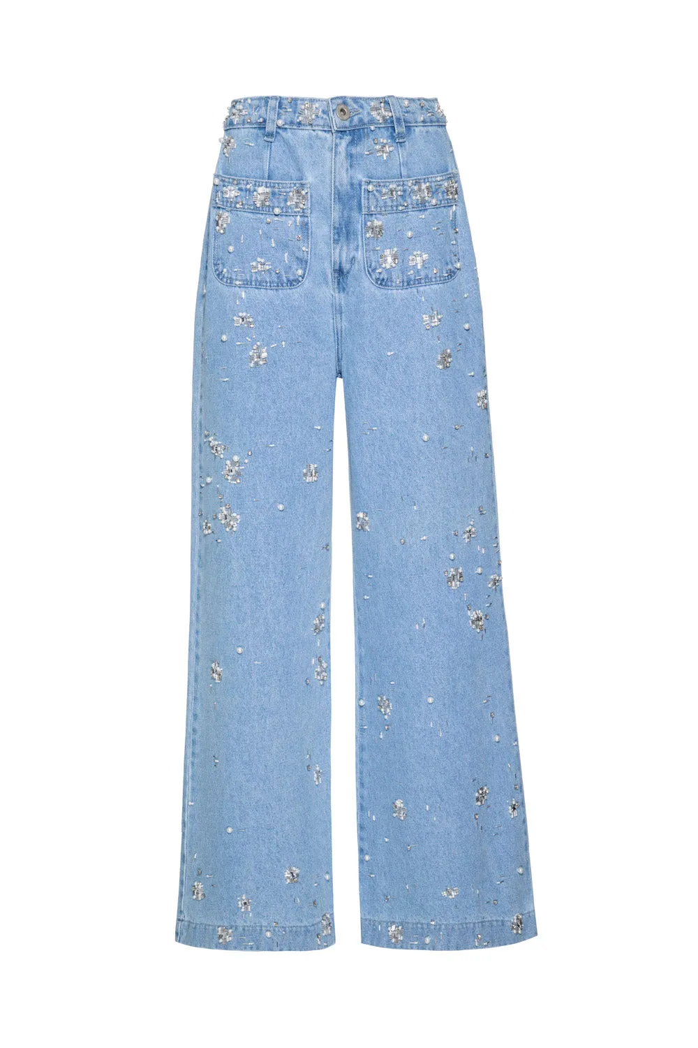 Hand-Beaded Jeans