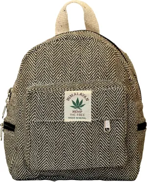 Handmade Hemp Mini Backpack For Women Girls Purse Cute Eco Friendly Light Weight Washable Small Bag for everyday lives (DARKGREEN)