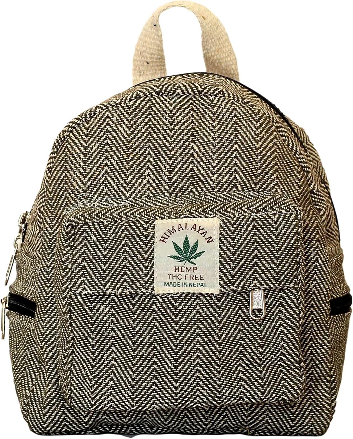 Handmade Hemp Mini Backpack For Women Girls Purse Cute Eco Friendly Light Weight Washable Small Bag for everyday lives (DARKGREEN)