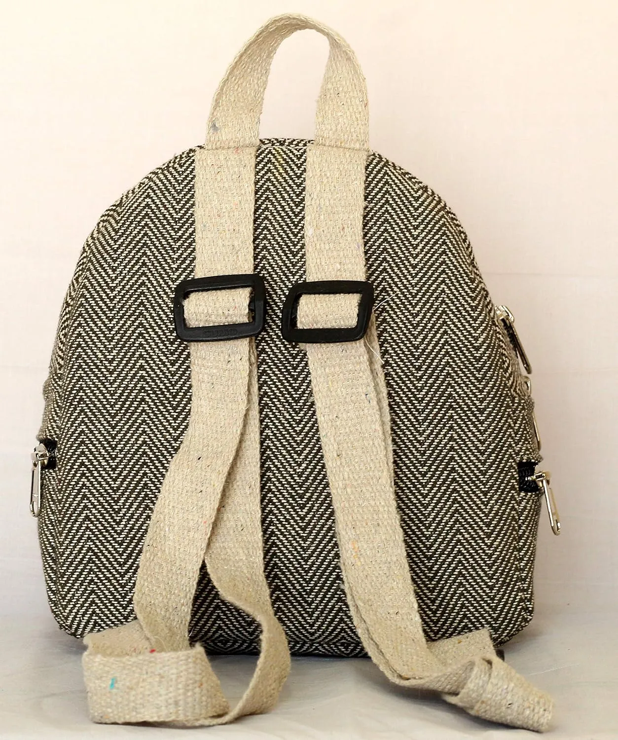 Handmade Hemp Mini Backpack For Women Girls Purse Cute Eco Friendly Light Weight Washable Small Bag for everyday lives (DARKGREEN)