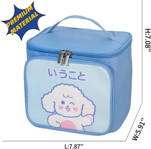 Hanging Travel Toiletry Bag with Spacious Compartments,Cute Cartoon Large Waterproof Portable Makeup Bag for Women (red)