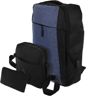 HEALLILY Sturdy Canvas Satchel Backpack Laptop Bag Tablet Case Coin Pouch Briefcase for Business Outdoor Activities