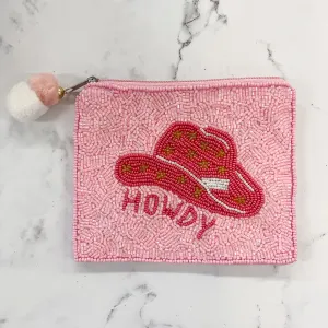 Howdy Pink Beaded Bag