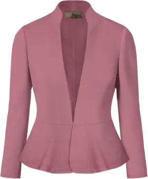 Hybrid & Company Women's Casual Work Office Elegant Open Front Premium Nylon Blazer Jacket