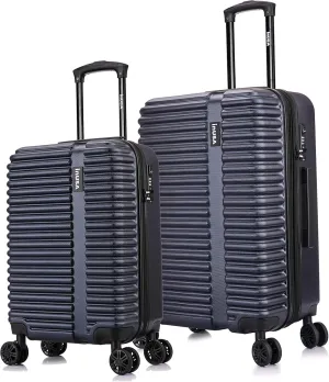 InUSA ALLY Travel Suitcase with Spinner Wheels | Lightweight Ergonomic Handles and TSA Lock Spacious Traveling Suitcases | (20/24) 2 Piece Hardside Luggage Set | Blue
