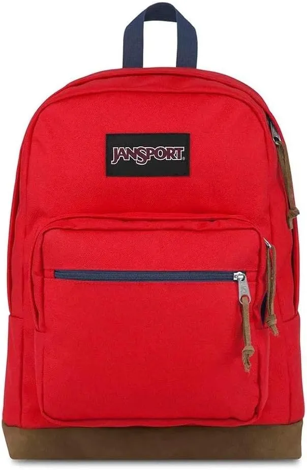 JanSport Right Pack Backpack - Durable Daypack with Padded 15" Laptop Sleeve, Spacious Main Compartment & Integrated Water Bottle Pocket - Red Tape