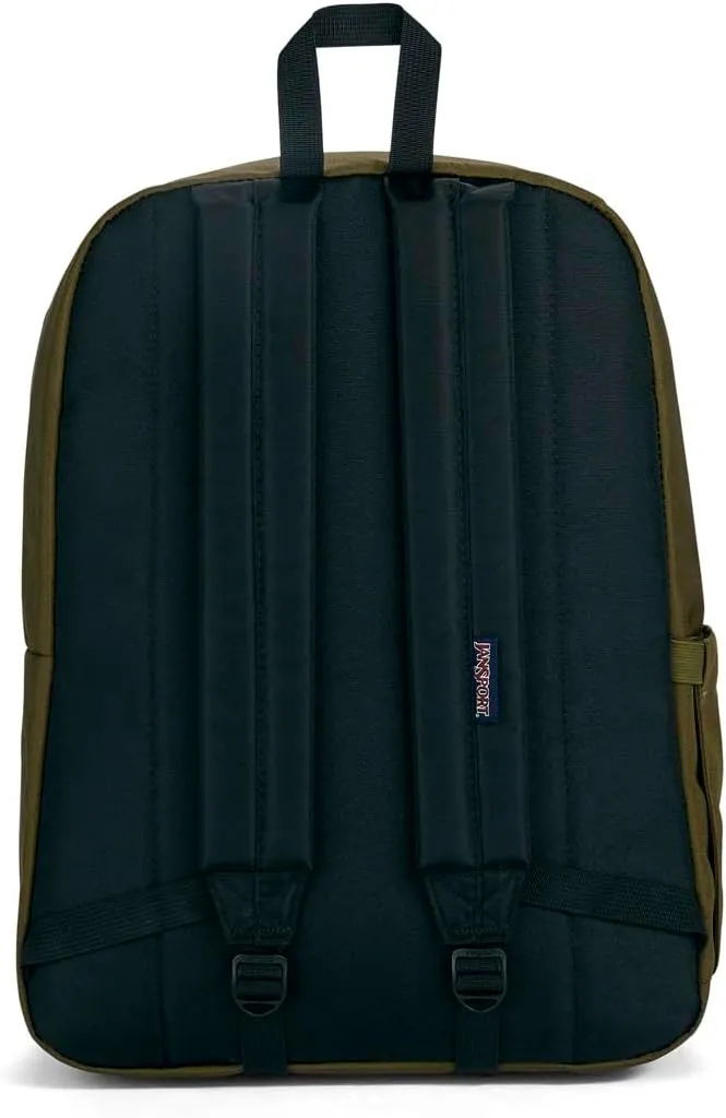 JanSport SuperBreak Plus Backpack with Padded 15-inch Laptop Sleeve and Integrated Bottle Pocket - Spacious and Durable Daypack for Work and Travel - Army Green