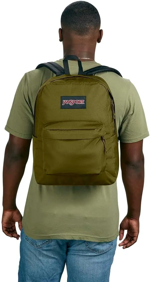 JanSport SuperBreak Plus Backpack with Padded 15-inch Laptop Sleeve and Integrated Bottle Pocket - Spacious and Durable Daypack for Work and Travel - Army Green