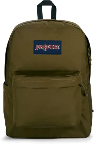 JanSport SuperBreak Plus Backpack with Padded 15-inch Laptop Sleeve and Integrated Bottle Pocket - Spacious and Durable Daypack for Work and Travel - Army Green