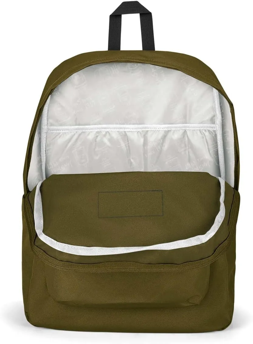 JanSport SuperBreak Plus Backpack with Padded 15-inch Laptop Sleeve and Integrated Bottle Pocket - Spacious and Durable Daypack for Work and Travel - Army Green