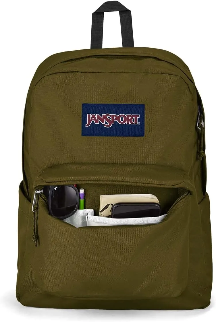 JanSport SuperBreak Plus Backpack with Padded 15-inch Laptop Sleeve and Integrated Bottle Pocket - Spacious and Durable Daypack for Work and Travel - Army Green