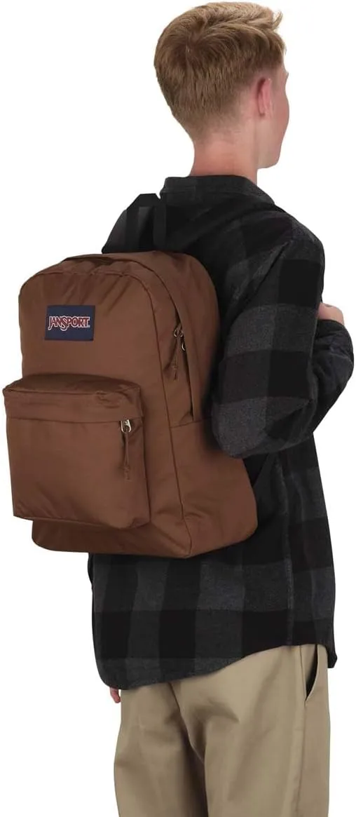 JanSport SuperBreak Plus Backpack with Padded 15-inch Laptop Sleeve and Integrated Bottle Pocket - Spacious and Durable Daypack for Work and Travel - Basic Brown