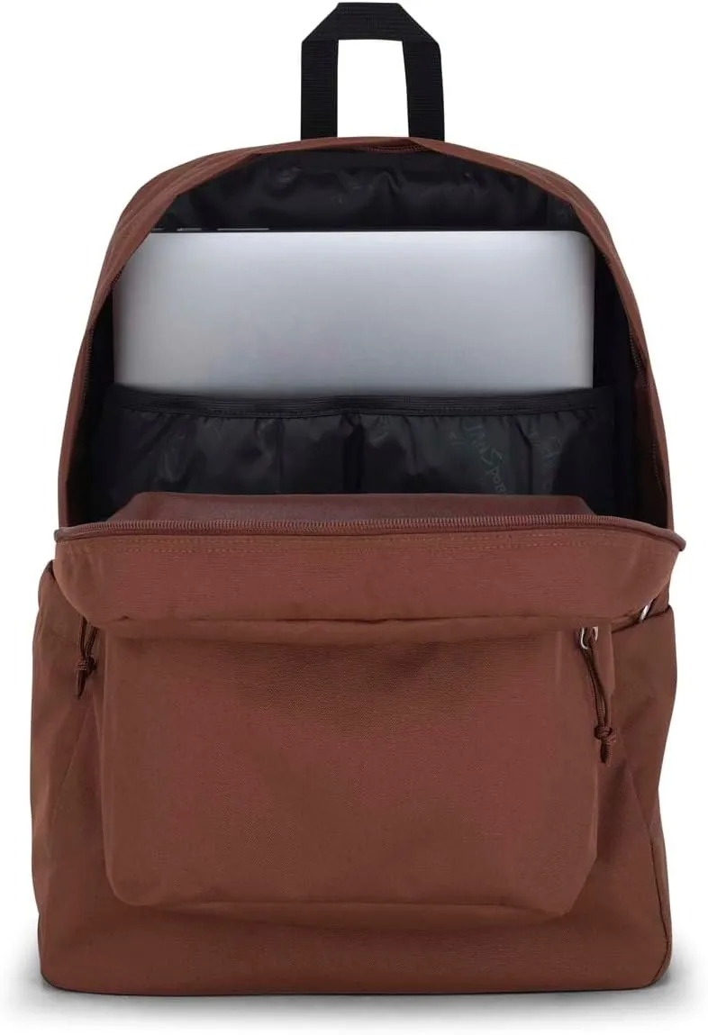 JanSport SuperBreak Plus Backpack with Padded 15-inch Laptop Sleeve and Integrated Bottle Pocket - Spacious and Durable Daypack for Work and Travel - Basic Brown
