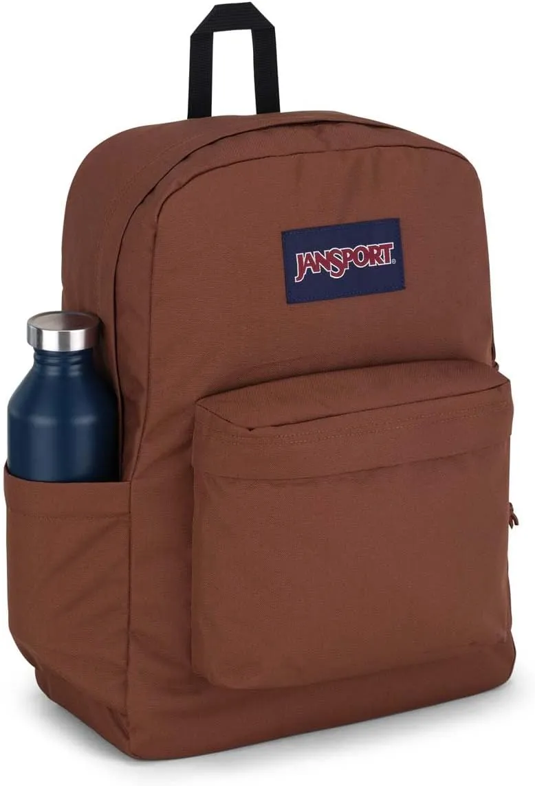 JanSport SuperBreak Plus Backpack with Padded 15-inch Laptop Sleeve and Integrated Bottle Pocket - Spacious and Durable Daypack for Work and Travel - Basic Brown