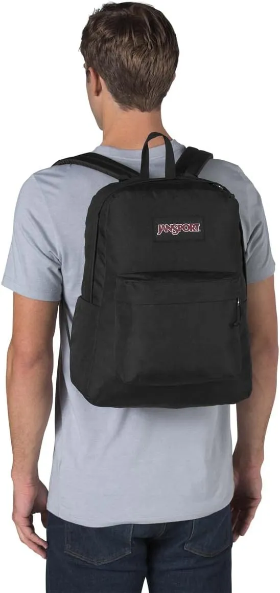 JanSport SuperBreak Plus Backpack with Padded 15-inch Laptop Sleeve and Integrated Bottle Pocket - Spacious and Durable Daypack for Work and Travel - Black