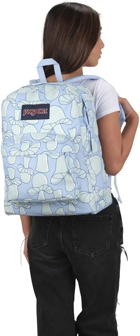 JanSport SuperBreak Plus Backpack with Padded 15-inch Laptop Sleeve and Integrated Bottle Pocket - Spacious and Durable Daypack for Work and Travel - Mushroom Melancholy Blue
