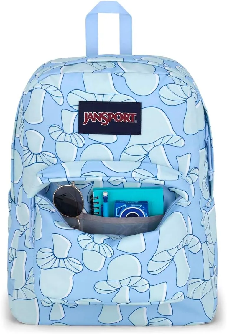 JanSport SuperBreak Plus Backpack with Padded 15-inch Laptop Sleeve and Integrated Bottle Pocket - Spacious and Durable Daypack for Work and Travel - Mushroom Melancholy Blue