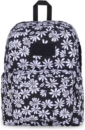 JanSport SuperBreak Plus Backpack with Padded 15-inch Laptop Sleeve and Integrated Bottle Pocket - Spacious and Durable Daypack for Work and Travel - Punk Pansies Black