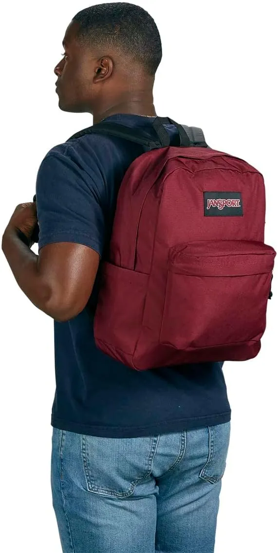 JanSport SuperBreak Plus Backpack with Padded 15-inch Laptop Sleeve and Integrated Bottle Pocket - Spacious and Durable Daypack for Work and Travel - Russet Red