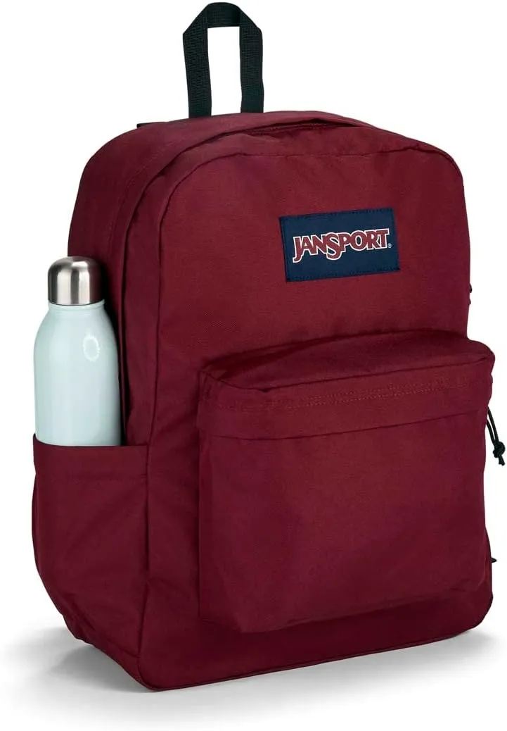 JanSport SuperBreak Plus Backpack with Padded 15-inch Laptop Sleeve and Integrated Bottle Pocket - Spacious and Durable Daypack for Work and Travel - Russet Red