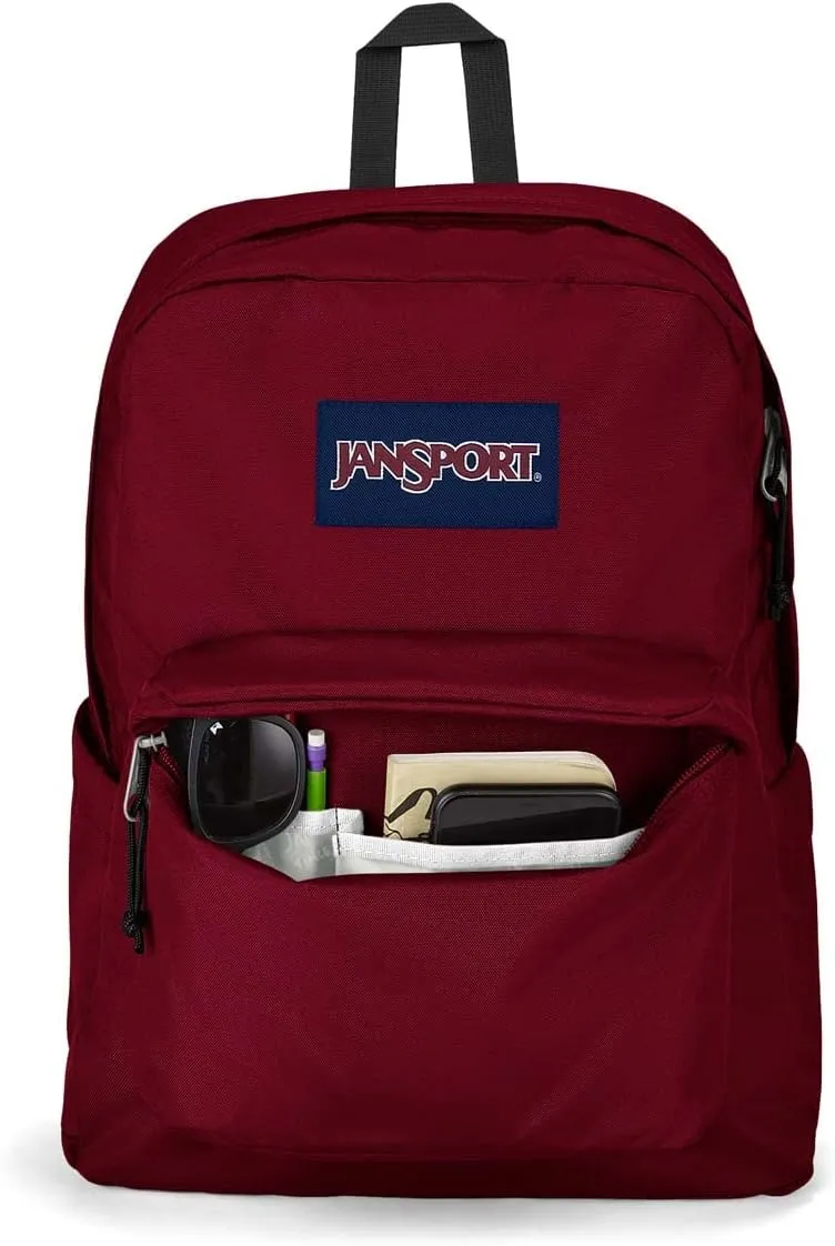 JanSport SuperBreak Plus Backpack with Padded 15-inch Laptop Sleeve and Integrated Bottle Pocket - Spacious and Durable Daypack for Work and Travel - Russet Red