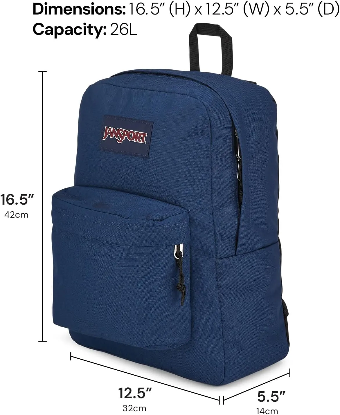 JanSport SuperBreak Plus Backpack with Padded 15-inch Laptop Sleeve and Integrated Bottle Pocket - Spacious and Durable Daypack for Work and Travel - Russet Red