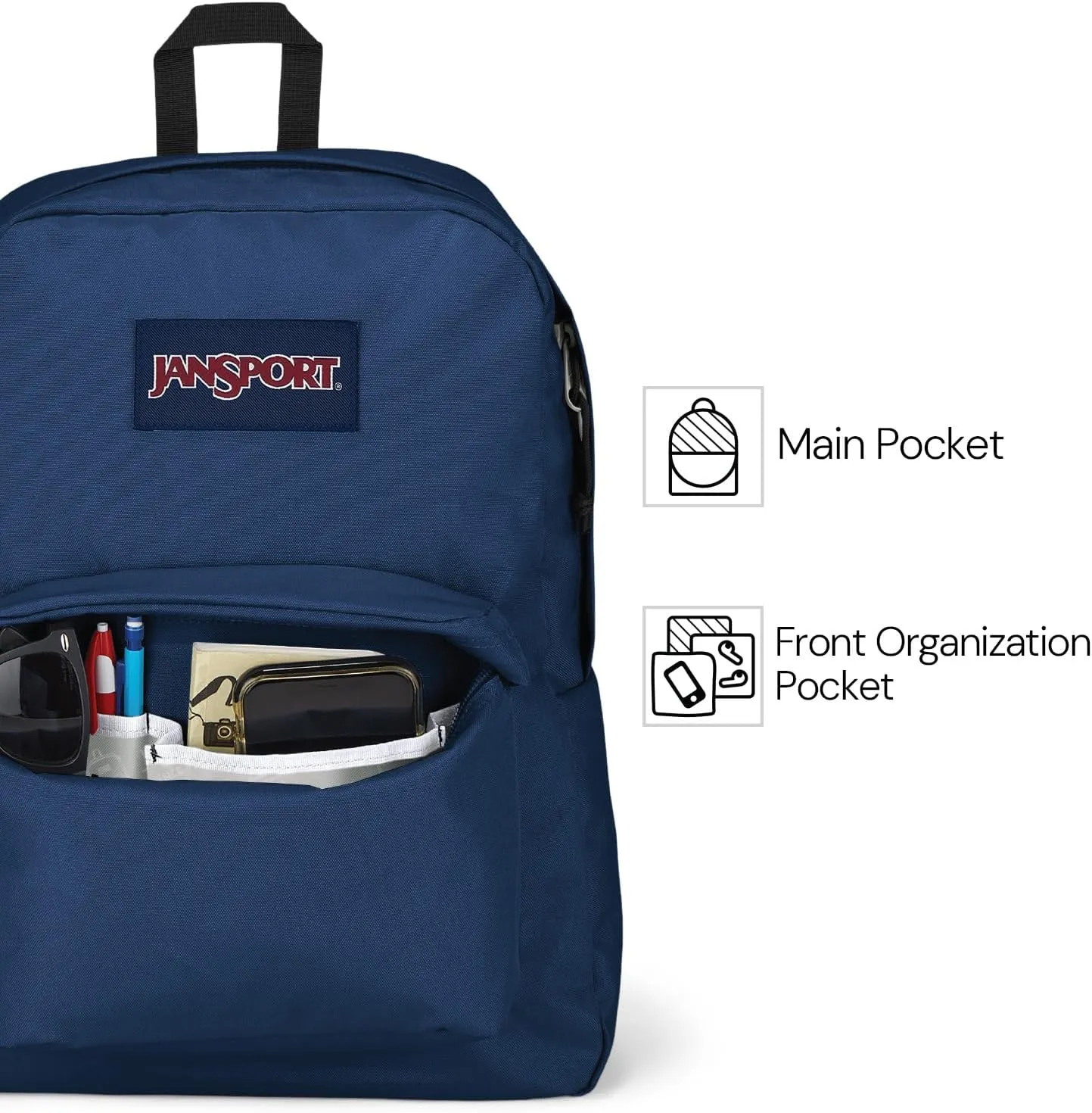 JanSport SuperBreak Plus Backpack with Padded 15-inch Laptop Sleeve and Integrated Bottle Pocket - Spacious and Durable Daypack for Work and Travel - Russet Red