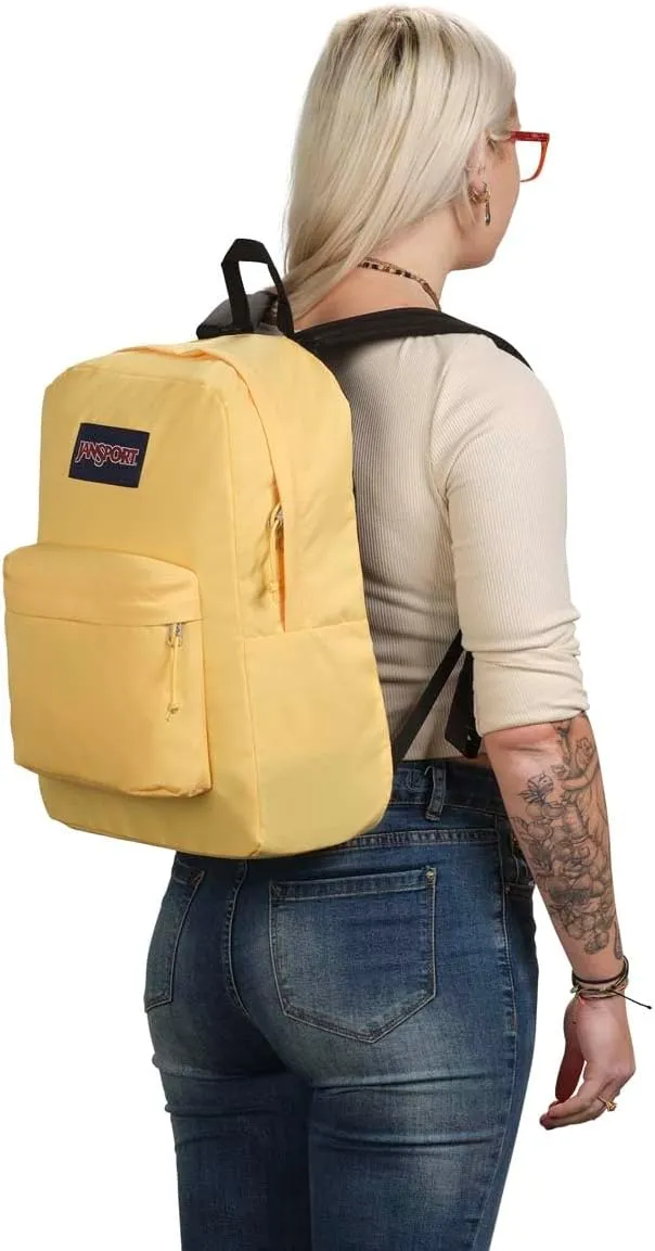 JanSport SuperBreak Plus Backpack with Padded 15-inch Laptop Sleeve and Integrated Bottle Pocket - Spacious and Durable Daypack for Work and Travel - Sun Shimmer