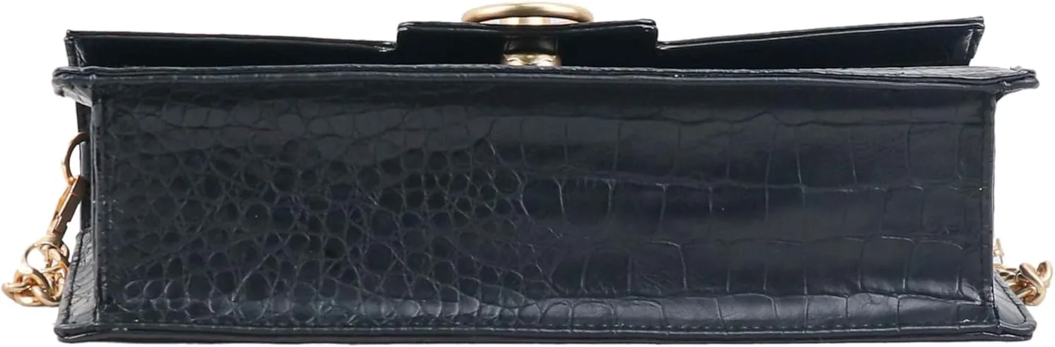 Jessica Simpson Brooke Clutch, Stylish Shoulder Bag with Chain Strap & Gold Accents